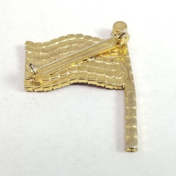 Vintage Rhinestone American Flag Brooch, Red White Blue Pride Patriotic Estate - Picture 2 of 6